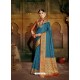 Blue Latest Designer Traditional Party Wear Soft Silk Sari