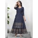 Navy Blue Readymade Designer Kurti With Gown Both Combine