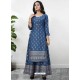 Blue Readymade Designer Kurti With Gown Both Combine