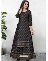 Black Readymade Designer Kurti With Gown Both Combine