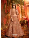 Light Orange Heavy Embroidered Designer Wedding Lehenga Choli