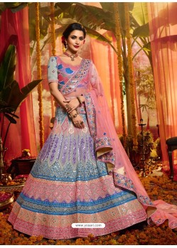 Multi Colour Heavy Embroidered Designer Wedding Lehenga Choli