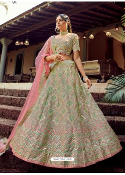 Sea Green Heavy Embroidered Designer Wedding Lehenga Choli