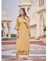 Beige Designer Readymade Party Wear Kurti With Palazzo