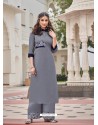 Grey Designer Readymade Party Wear Kurti With Palazzo