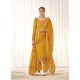 Yellow Latest Designer Tussar Silk Salwar Suit