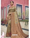 Taupe Latest Designer Traditional Party Wear Cotton Silk Sari