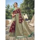 Maroon Latest Designer Traditional Party Wear Cotton Silk Sari