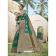 Teal Latest Designer Traditional Party Wear Cotton Silk Sari