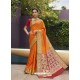 Orange Latest Designer Traditional Party Wear Art Silk Sari