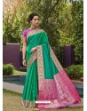 Jade Green Latest Designer Traditional Party Wear Art Silk Sari