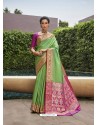 Green Latest Designer Traditional Party Wear Art Silk Sari