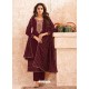 Maroon Designer Real GeorgetteﾠParty Wear Straight Suit