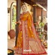 Orange Astonishing Designer Wedding Wear Silk Sari