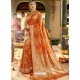 Orange Astonishing Designer Wedding Wear Silk Sari