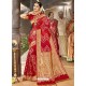 Red Astonishing Designer Wedding Wear Silk Sari