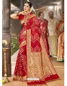 Red Astonishing Designer Wedding Wear Silk Sari