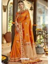 Mustard Astonishing Designer Wedding Wear Silk Sari