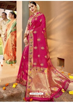 Rani Astonishing Designer Wedding Wear Silk Sari