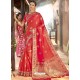 Dark Peach Astonishing Designer Wedding Wear Silk Sari