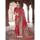 Rose Red Astonishing Designer Wedding Wear Silk Sari