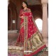 Rose Red Astonishing Designer Wedding Wear Silk Sari