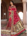 Rose Red Astonishing Designer Wedding Wear Silk Sari