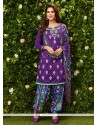 Princely Purple Glessh Designer Patila Salwar Suit