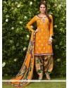 Jazzy Mustard Lace Work Glessh Designer Patiala Suit