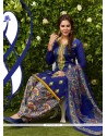 Orphic Embroidered Work Glessh Blue Designer Patiala Suit