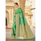 Jade Green Stylish Designer Wedding Wear Silk Sari