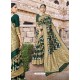 Dark Green Stylish Designer Wedding Wear Silk Sari
