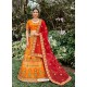 Orange Heavy Embroidered Designer Wedding Lehenga Choli