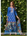 Exuberant Blue Designer Patiala Suit