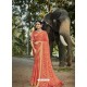 Light Red Designer Party Wear Printed Chiffon Sari