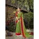 Green Designer Party Wear Printed Chiffon Sari