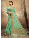 Sea Green Designer Party Wear Classic Cotton Sari