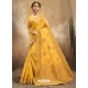 Yellow Designer Party Wear Classic Cotton Sari