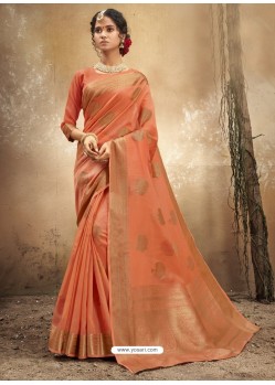 Rust Designer Party Wear Classic Cotton Sari