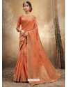 Rust Designer Party Wear Classic Cotton Sari