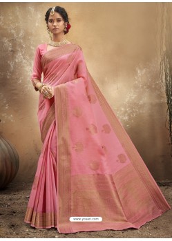 Pink Designer Party Wear Classic Cotton Sari