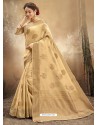 Gold Designer Party Wear Classic Cotton Sari