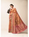 Rust Designer Party Wear Classic Cotton Sari