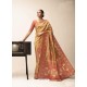 Mustard Designer Party Wear Classic Cotton Sari