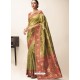 Green Designer Party Wear Classic Cotton Sari