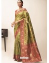 Green Designer Party Wear Classic Cotton Sari