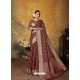 Maroon Designer Party Wear Art Silk Sari