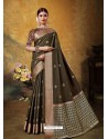 Coffee Designer Party Wear Art Silk Sari