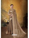 Camel Designer Party Wear Art Silk Sari