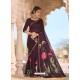 Deep Wine Designer Casual Soft Cotton Linen Sari